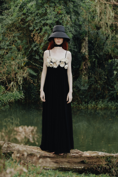 Aluf — ALUF - Vestido Ninfa Flores Preto