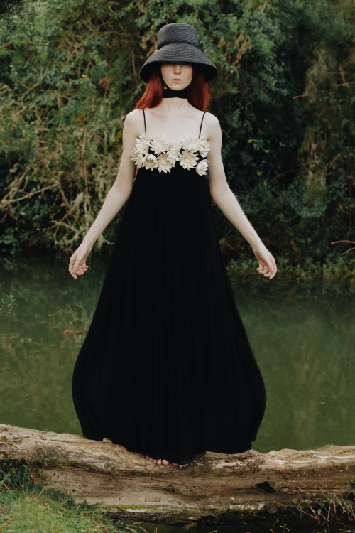 Aluf — ALUF - Vestido Ninfa Flores Preto