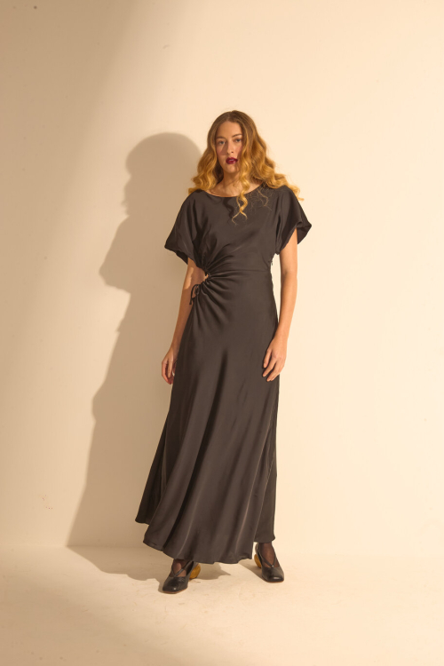 Aluf — VESTIDO CETIM PRETO