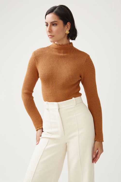 BLUSA BORDIN CARAMELO
