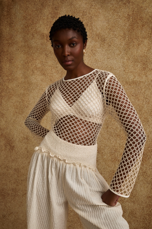 Aluf — BLUSA TRELIÇA CRU