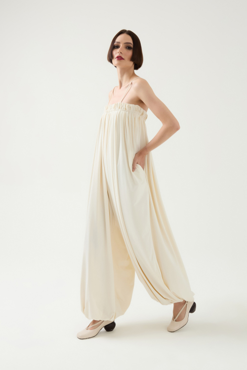 Aluf — ALUF - Macacão Drape Off White