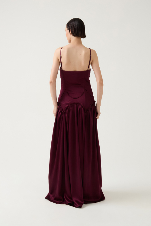 Aluf — ALUF - Vestido Arlequim Vinho Lenzing™ Ecovero™ Tencel™