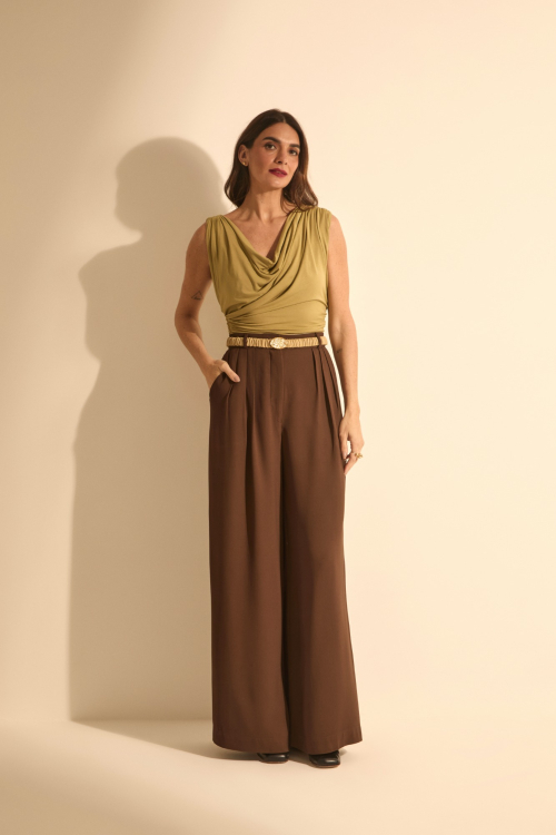 BLUSA DRAPE PISTACHE