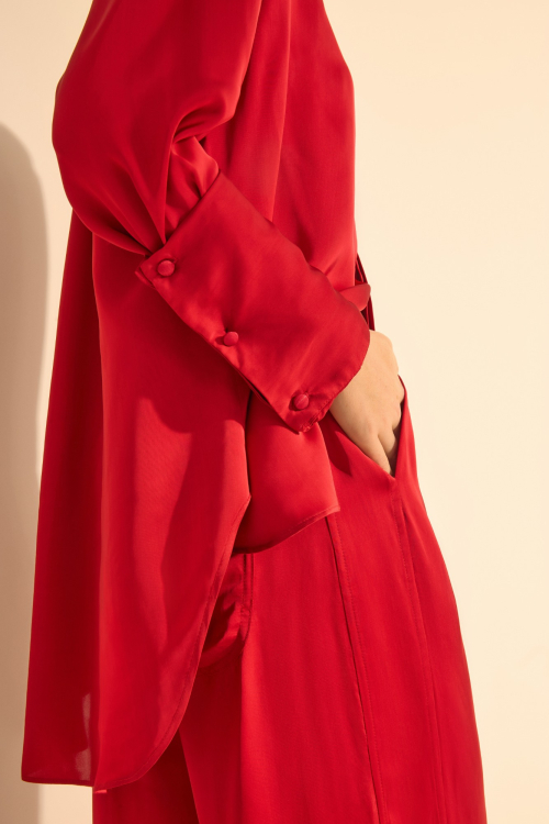 Aluf — CAMISA CETIM VERMELHO