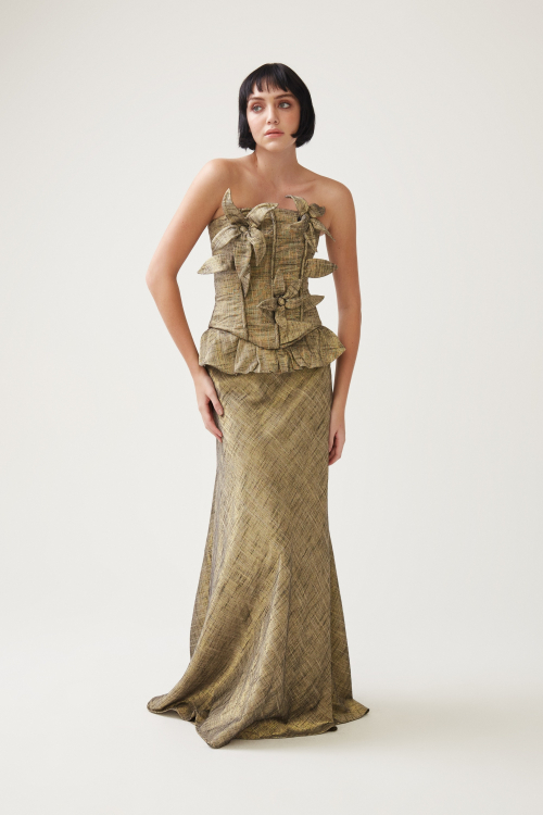 Aluf — ALUF - Corset Buquê Preto Com Dourado
