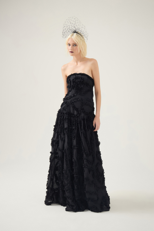 VESTIDO SALTIN LONGO ATELIÊ PRETO