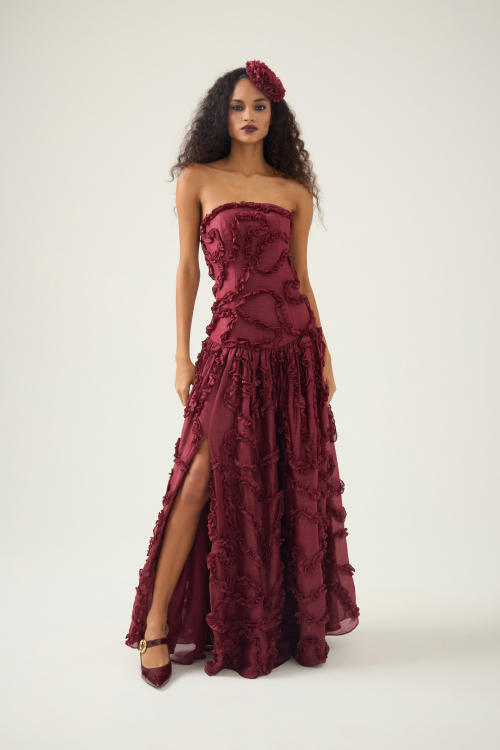 Aluf — ALUF - Vestido Saltin Longo Ateliê Vinho