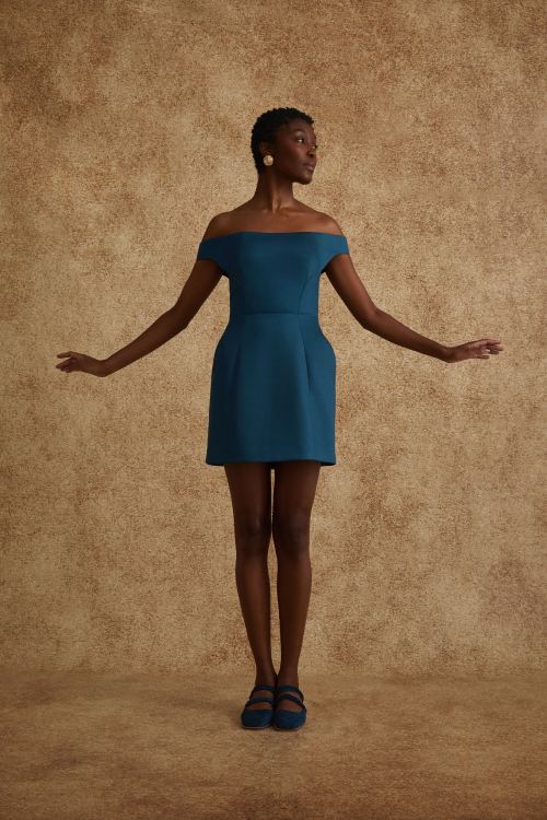 Aluf — MINI VESTIDO AMPULHETA AZUL PETRÓLEO