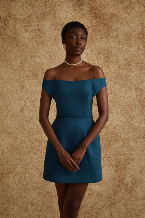 Aluf — MINI VESTIDO AMPULHETA AZUL PETRÓLEO