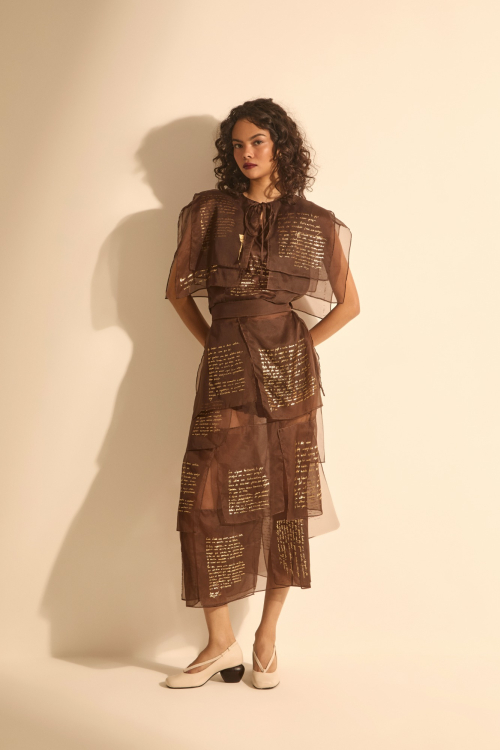 Aluf — BLUSA CARTAS TABACO