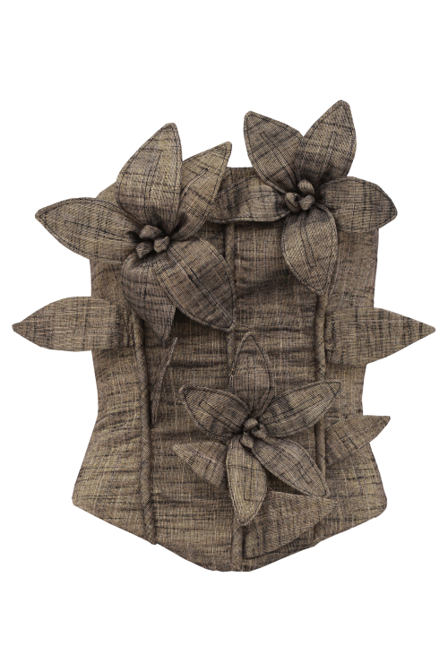 Aluf — ALUF - Corset Buquê Preto Com Dourado