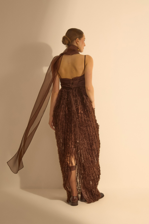 Aluf — VESTIDO CARTAS TABACO