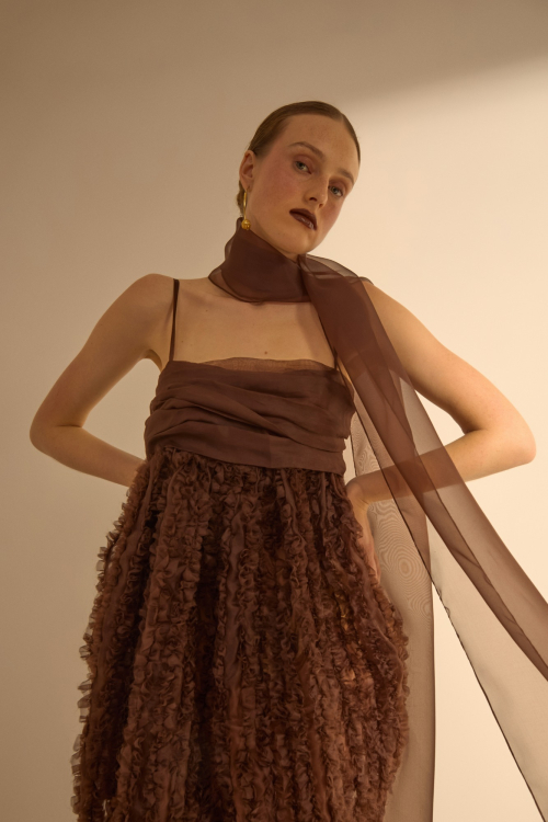 Aluf — VESTIDO CARTAS TABACO