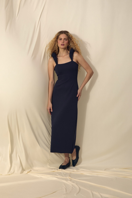 VESTIDO CECI BOUCLÉ MARINHO	 