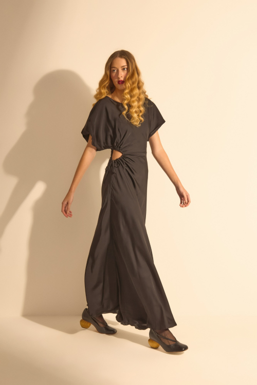 Aluf — VESTIDO CETIM PRETO
