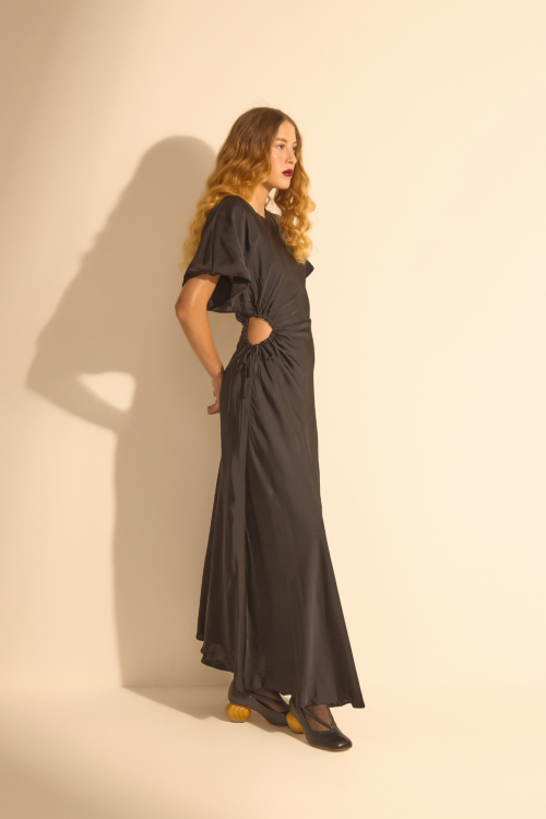 Aluf — VESTIDO CETIM PRETO