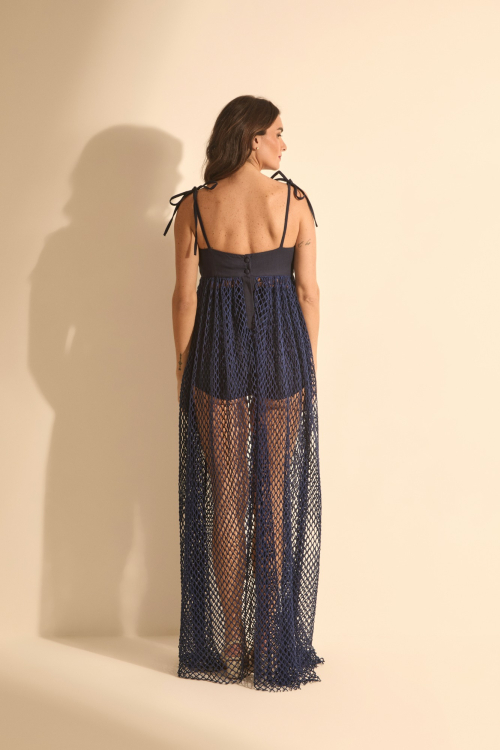 Aluf — VESTIDO ENTRELAÇO MARINHO