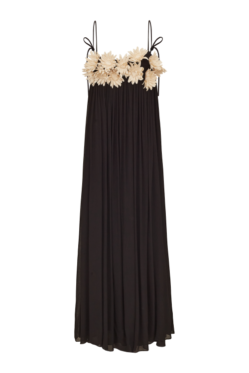Aluf — ALUF - Vestido Ninfa Flores Preto