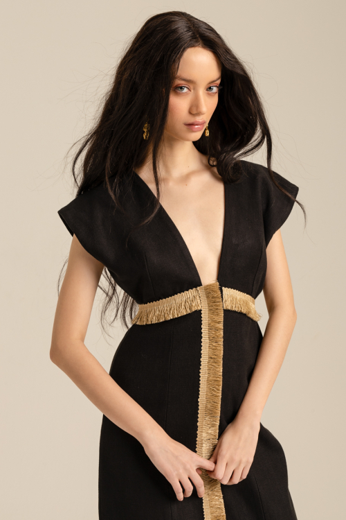 Aluf — ALUF - Vestido Palha Preto