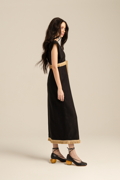 Aluf — ALUF - Vestido Palha Preto