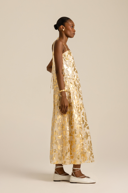 Aluf — ALUF - Vestido Relicário Dourado