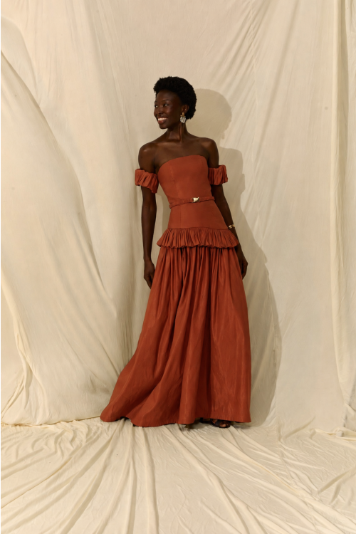 VESTIDO SARDI TERRACOTA	 